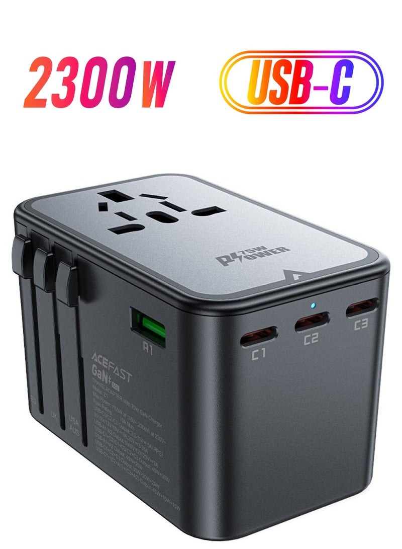 ACEFAST Charging Adapter Z1 2300W + PD75W GaN (3xUSB-C+2xUSB-A) - Image 1