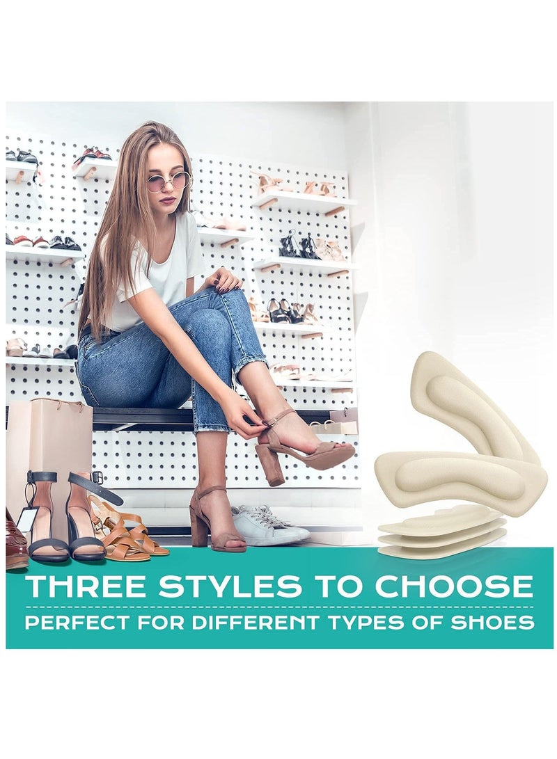 8 Pairs Heel Cushion Pad Shoe Grips Liner Insert for Shoes Too Big, Inserts Liners Loose Shoes, Preventing Slipping, Rubbing, Non-Slip - Image 2