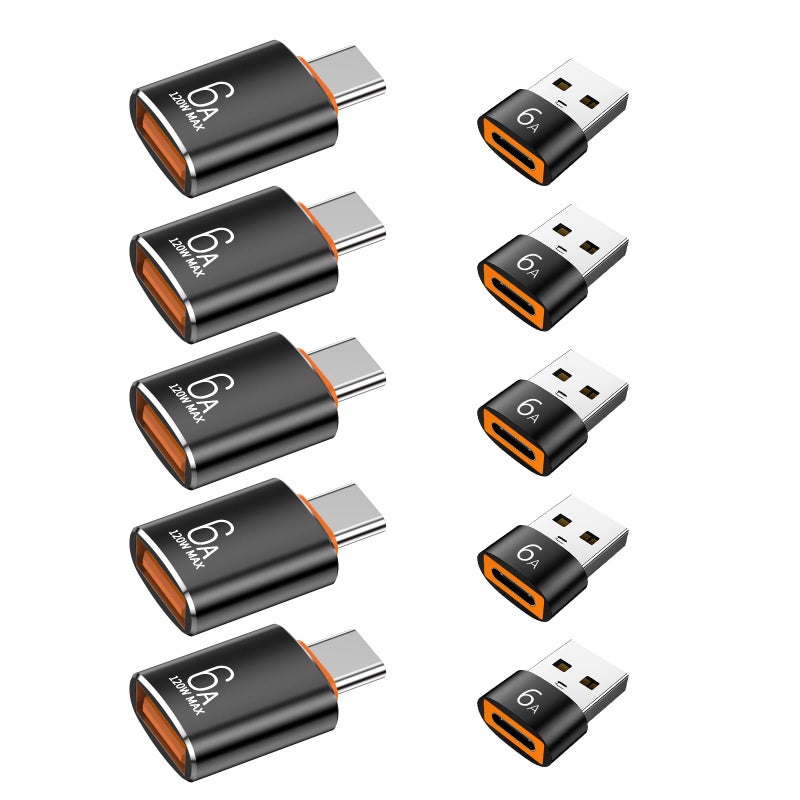 Pastall 10-Pack 10Gbps/120W USB C to USB Adapter & C Male to 3.1 Female Charger,Compatible with MacBook Pro/Air, iPhone 16 15 Pro Max/15 Plus/14 13 12 Samsung Galaxy S24/S23/S22/S21 - Image 1