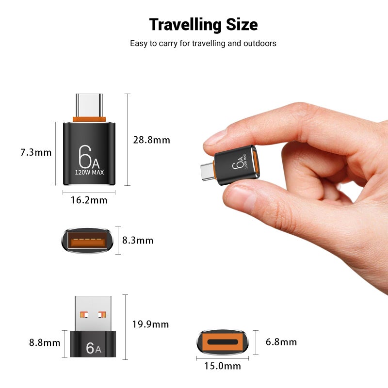Pastall 10-Pack 10Gbps/120W USB C to USB Adapter & C Male to 3.1 Female Charger,Compatible with MacBook Pro/Air, iPhone 16 15 Pro Max/15 Plus/14 13 12 Samsung Galaxy S24/S23/S22/S21 - Image 5