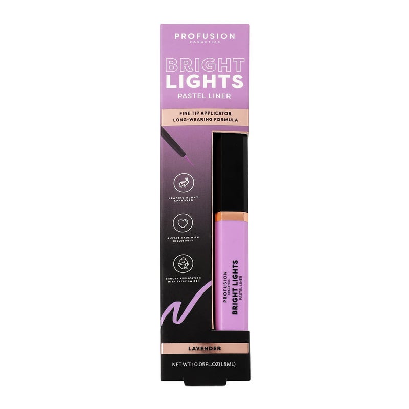 Profusion Cosmetics Bright Lights UV Neon & Pastel Eyeliner â€“ Smudge-Proof, Long-Wearing Eye Liner with Precise Retractable Tip, Waterproof & Budge-Proof Makeup for Brown Eyes (Lavender) - Image 4