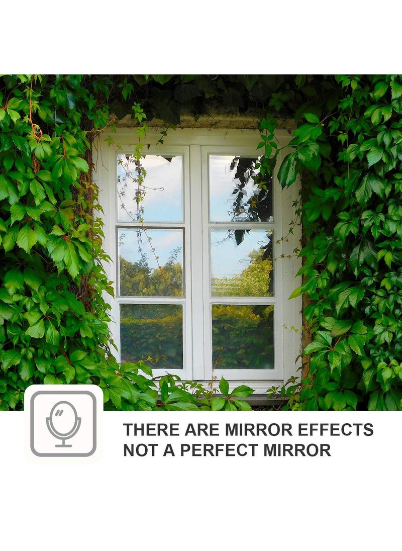 WPCTEV WPCTEV Window Privacy Film One Way Daytime Mirror Tint Treatments UV Heat Control Vinyl Stickers Sun Block Glass Paper Door Covering Reflective (Black Silver 11.8 Inch x 7.2 Feet)  - Image 2