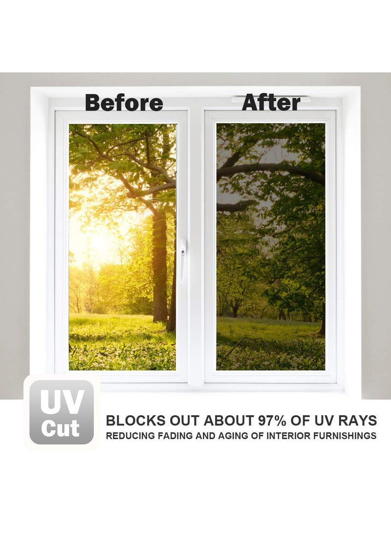 WPCTEV WPCTEV Window Privacy Film One Way Daytime Mirror Tint Treatments UV Heat Control Vinyl Stickers Sun Block Glass Paper Door Covering Reflective (Black Silver 11.8 Inch x 7.2 Feet)  - Image 5