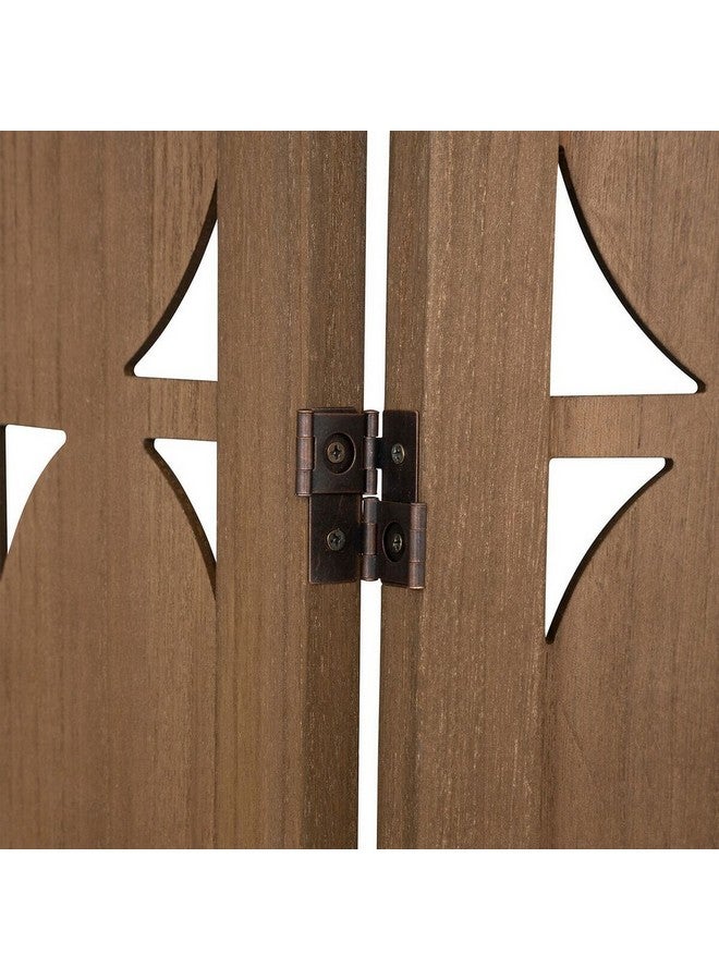 atmosphera Hernan Modern Geometric Design 3-Panel Folding Screen Divider Chestnut Brown 170 x 121 x 1.8 cm 197812 - Image 3