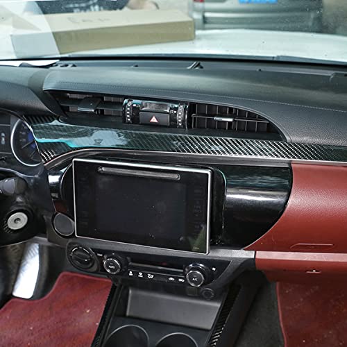 taruisixt Fit for Toyota Hilux 2015-2021 Real Carbon Fiber (Soft) Interior Accessories Central Dashboard Decorative Panel Protective Sticker - Image 2