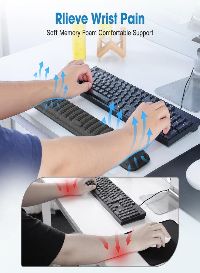 MEKASS Keyboard Wrist Rest, Soft Memory Foam Wrist Support for Keyboard, Keyboard Hand Rest Pad for Wrist Pain Relief, Keyboard Wrist Guard for Long Hours of Work, Gaming, Studying（Classic Black） - Image 2