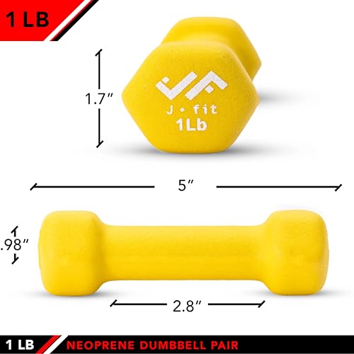 JFIT Neoprene Dumbbell (Set of 2), 1 LBS - Image 2