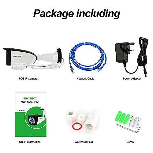 SV3C 4MP POE IP Camera, Outdoor POE Security Camera, Two Way Audio, 36pcs Lights HD 65-100FT Night Vision Home Surveillance Camera, Motion Detection, IP66 Waterproof, RTSP, H265, Blueiris NVR, ONVIF - Image 3