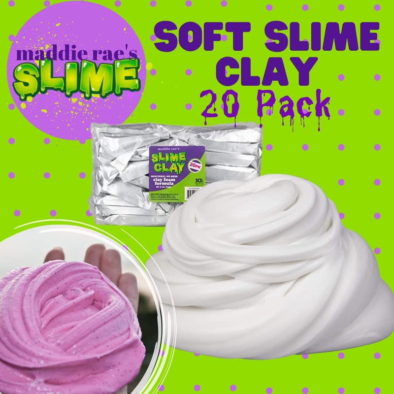 SCS Direct Maddie Rae Slime Clay (20 pk) Non-Toxic, No Mess Clay Foam Formula for Unique Creamy Butter Effects, Great for Arts & Crafts, Slime Glue Making Supplies, School Projects, Kids Gifts - Image 2