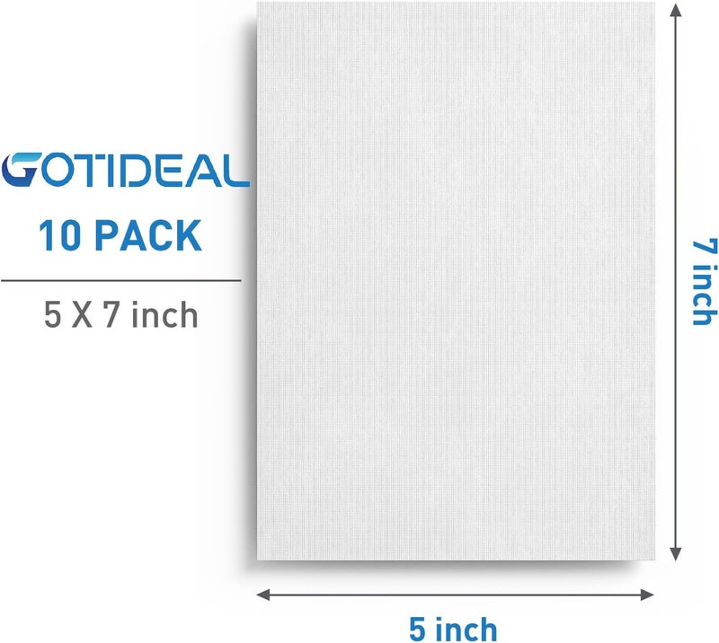GOTIDEAL Canvases for Painting, 5x7 inch of 24, Professional Primed White Blank Flat Canvas Panels- 100% Cotton Artist Canvas Boards for Acrylics Painting, Oil Watercolor Tempera - Image 3