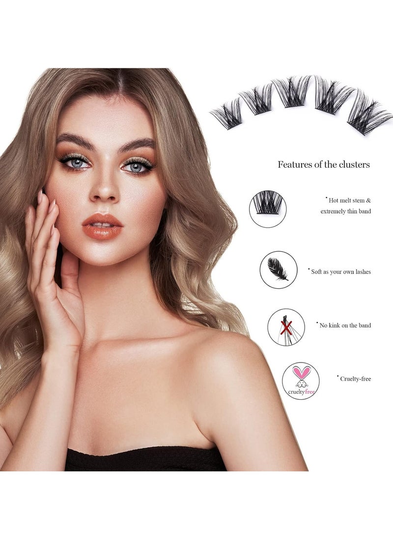 Bukela False Lashes Individual Eyelashes 120 Root Cluster Lashes DIY Eyelash Extension Fake Lashes Natural Look Reusable Lashes  - Image 2