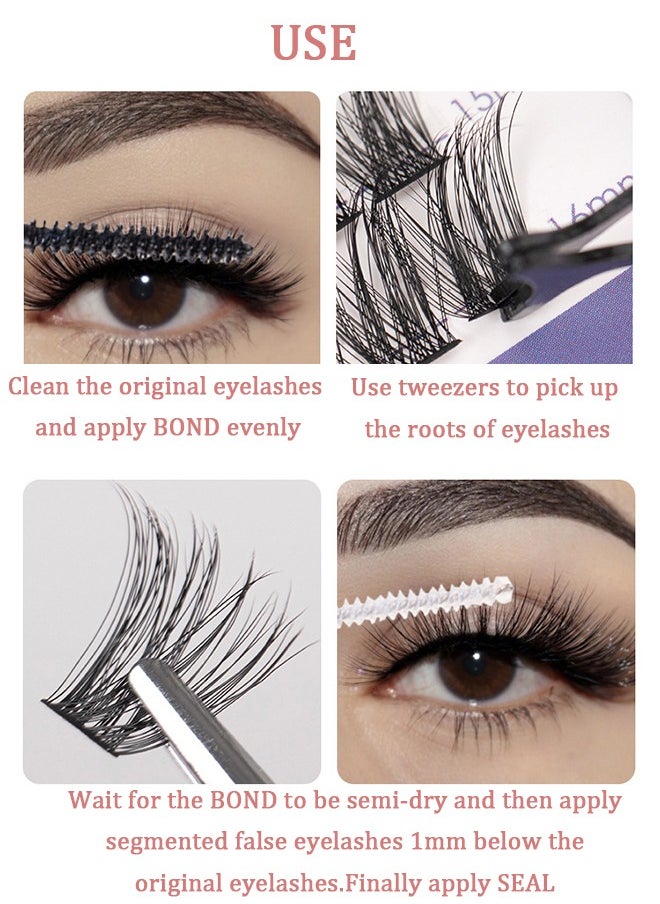 Bukela False Lashes Individual Eyelashes 120 Root Cluster Lashes DIY Eyelash Extension Fake Lashes Natural Look Reusable Lashes  - Image 5