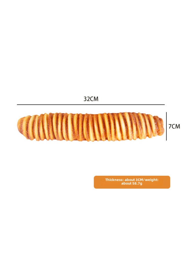 Pu Simulated Bread Decorative Ornament For Wedding Showroom Long Barrel French Bread Model Artificial Props-Color:Light Caterpillar Bread  - Image 1