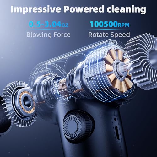 DOROBEEN Compressed Air Duster, PC Keyboard Cleaner, Replace Compressed Air Can, Electric Air Duster with Brushless DC Motor, Stepless Knob - Image 2