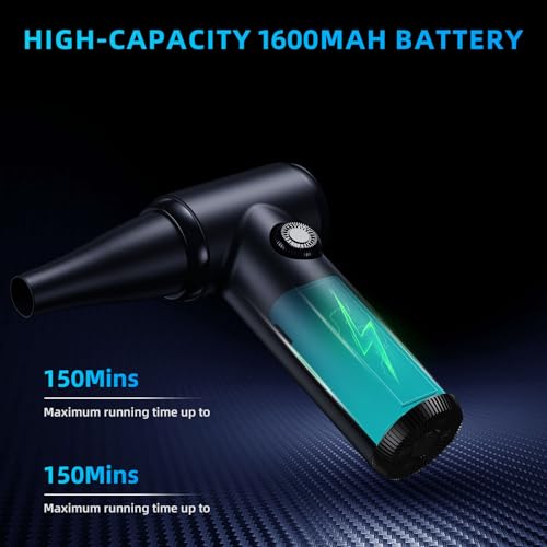 DOROBEEN Compressed Air Duster, PC Keyboard Cleaner, Replace Compressed Air Can, Electric Air Duster with Brushless DC Motor, Stepless Knob - Image 4