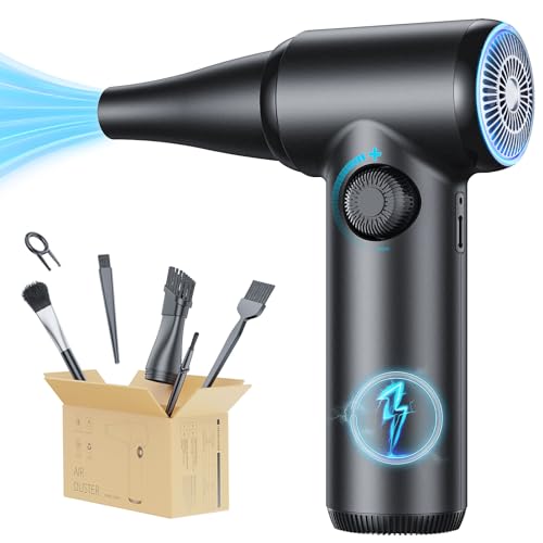 DOROBEEN Compressed Air Duster, PC Keyboard Cleaner, Replace Compressed Air Can, Electric Air Duster with Brushless DC Motor, Stepless Knob - Image 1