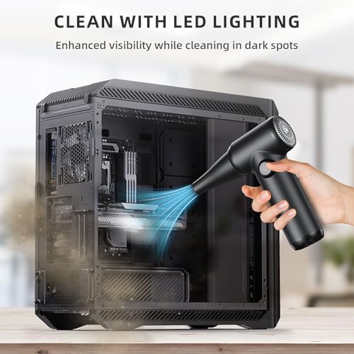 DOROBEEN Compressed Air Duster, PC Keyboard Cleaner, Replace Compressed Air Can, Electric Air Duster with Brushless DC Motor, Stepless Knob - Image 5