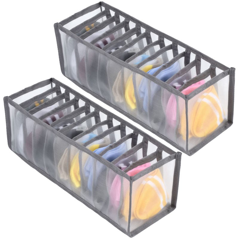 TIGARI Wardrobe Clothes Organizer Draw and Closet Organizers Storage for Socks Underwear Bra Ties Baby Clothes Gray