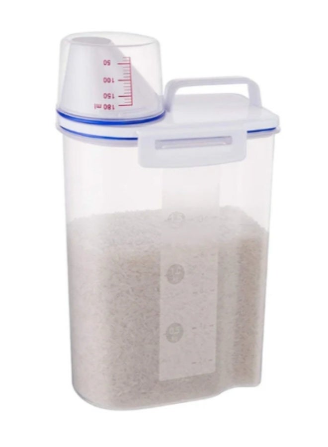 روبيك أوعية لتخزين الأرز مع كوب قياس أزرق/شفاف - Image 1