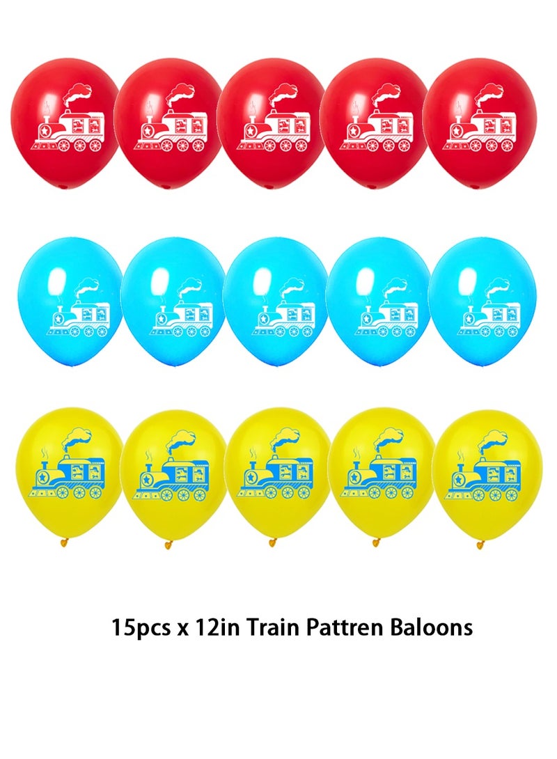 Train 2nd Birthday Party Decorations 2 Year Old Boy Choo Choo Im Two Balloons Happy Birthday Banner for Chugga Chugga Two Two Railroad Party Decorations 2nd Birthday Party Supplies - Image 3