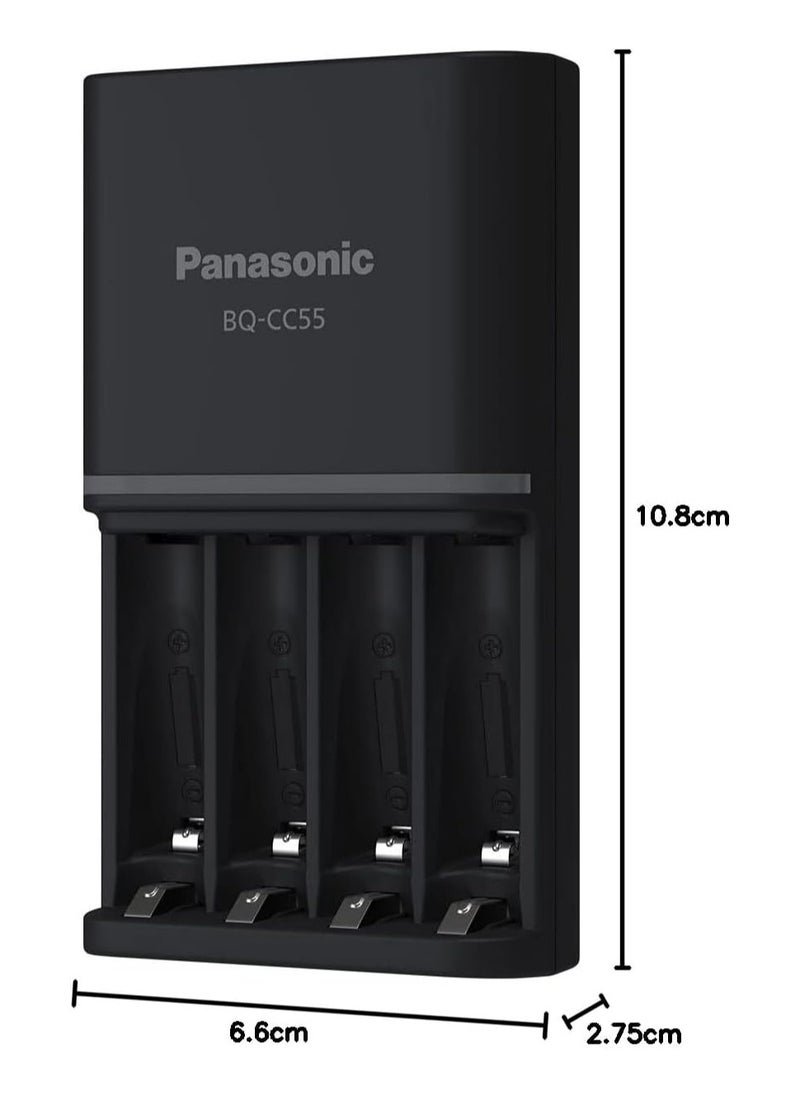 Panasonic - Eneloop Pro Charger With Pack Of 4 Aa 2550Mah Rechargeable Batteries,K-KJ55HCC40T - Image 1