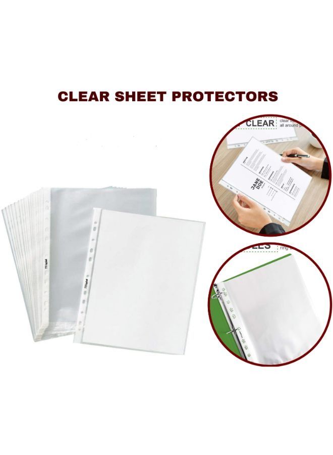100 Pcs - U-Shape Sheet Protector 11 Holes 80 Micron A4 - Image 1