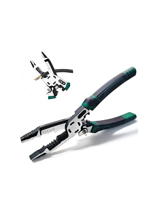 promass 10-in-1 Electrician Pliers, Wire Stripper Tool, Cable Cutters, CR-V Multifunctional Plier with Wire Stripper, Crimper Side Cutter, Insulation Wire Stripping/Cutting/Crimping Pliers Tool - Image 2