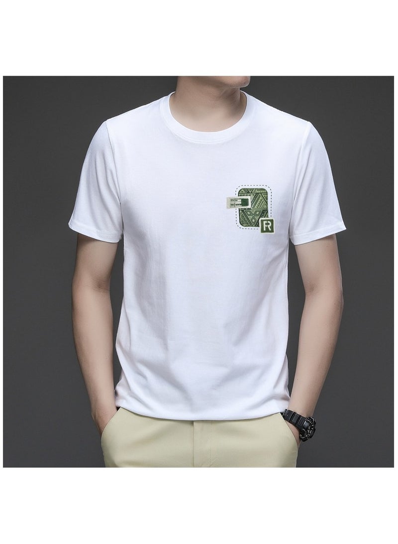 Summer Fashionable Men's Minimalist Printed Short Sleeved T-shirt  - Image 1
