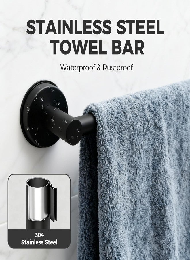 WingWider Adjustable Suction Cup Towel Bar for Bathroom Wall,14.6Inch~24 Inch Towel Racks for Bathroom,Stainless Steel Bath Towel Holder for Shower(Matte Black) - Image 4