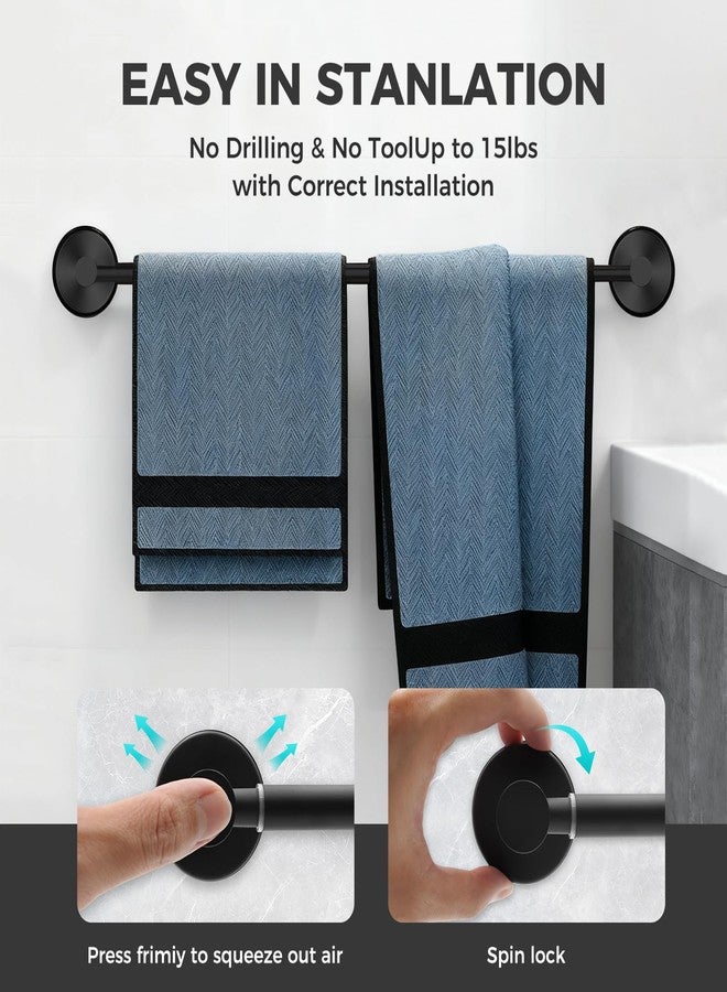 WingWider Adjustable Suction Cup Towel Bar for Bathroom Wall,14.6Inch~24 Inch Towel Racks for Bathroom,Stainless Steel Bath Towel Holder for Shower(Matte Black) - Image 3