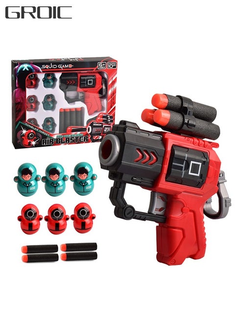 Soft Bullet Gun Game Set, Foam Blaster Gun Toy, Shooting Game With Soft Bullet And Wooden Man, Toy Gun Set Manual Loading Shooting Gun