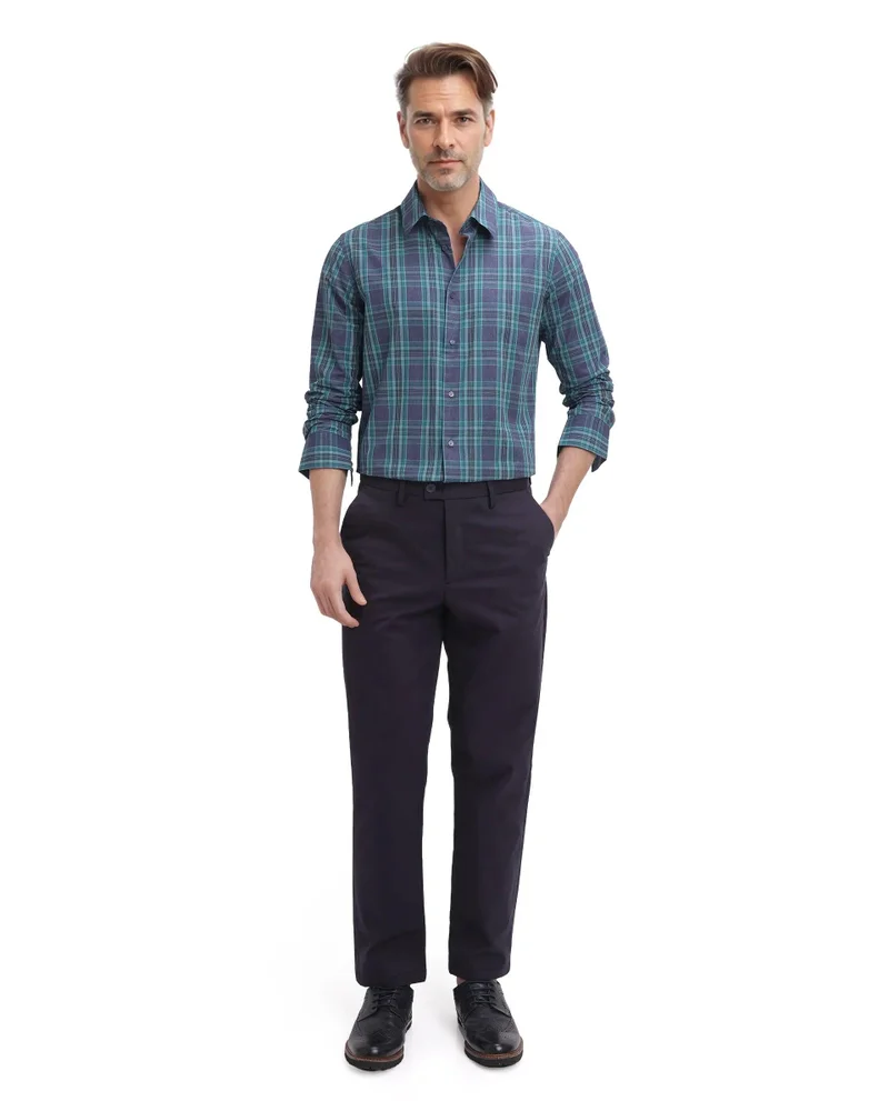 Rare Rabbit Men's Regular Fit Checkered Shirt