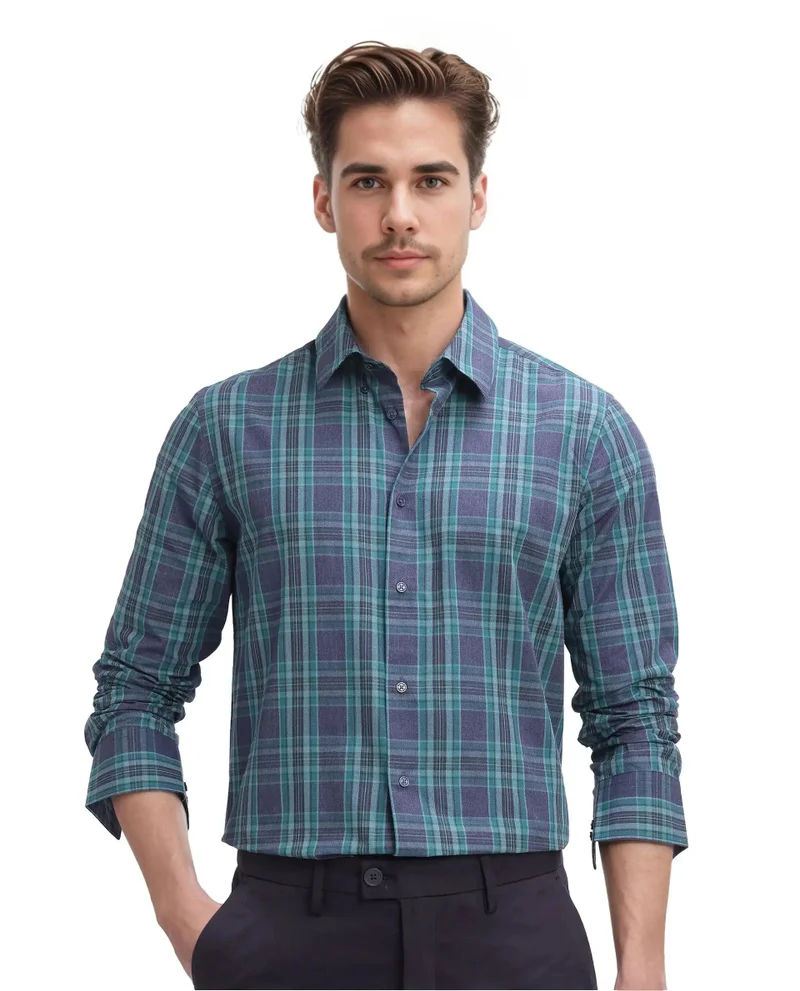 Rare Rabbit Men's Regular Fit Checkered Shirt