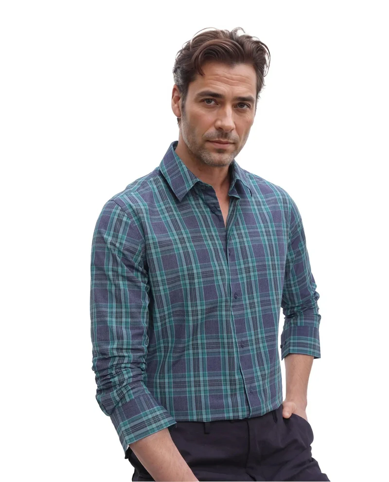 Rare Rabbit Men's Regular Fit Checkered Shirt