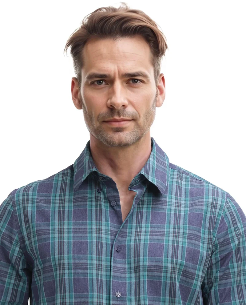 Rare Rabbit Men's Regular Fit Checkered Shirt