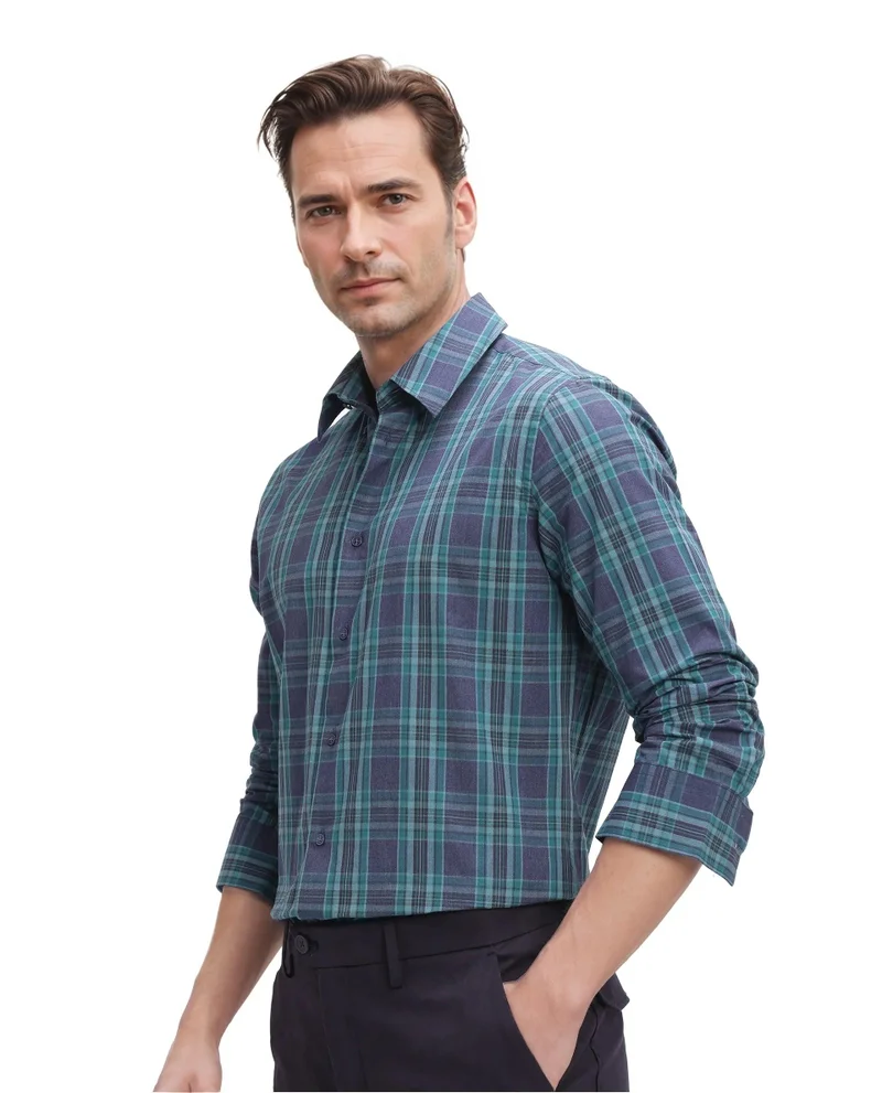 Rare Rabbit Men's Regular Fit Checkered Shirt