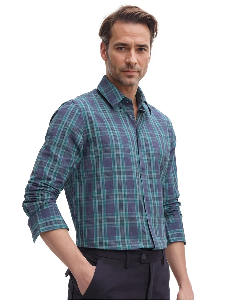 Rare Rabbit Men's Regular Fit Checkered Shirt