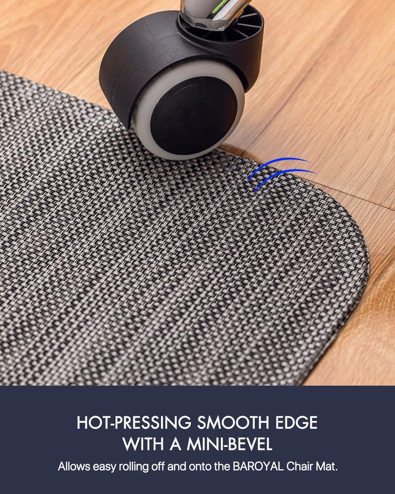 Baroyal Office Chair Mat for Hardwood Floor Under Desk Computer Rolling Chair Mat for Wood/Tile Floor Non-Slip Heavy Duty Desk Rug PVC Plastic Hard Floor Protector 36" x 48" (Gray) - Image 5