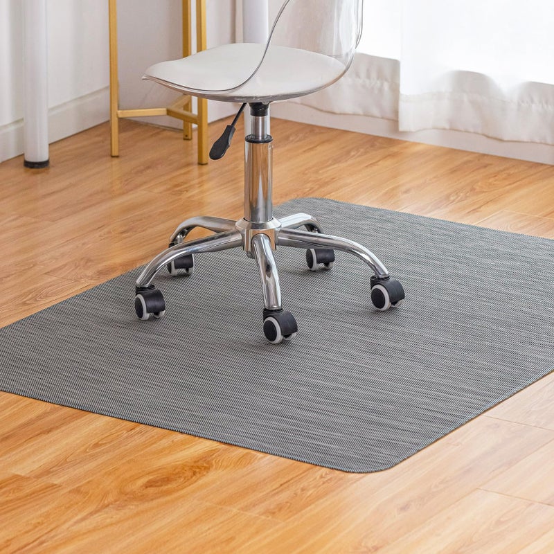 Baroyal Office Chair Mat for Hardwood Floor Under Desk Computer Rolling Chair Mat for Wood/Tile Floor Non-Slip Heavy Duty Desk Rug PVC Plastic Hard Floor Protector 36" x 48" (Gray) - Image 1