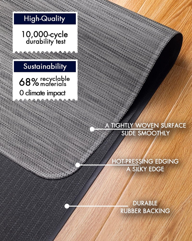 Baroyal Office Chair Mat for Hardwood Floor Under Desk Computer Rolling Chair Mat for Wood/Tile Floor Non-Slip Heavy Duty Desk Rug PVC Plastic Hard Floor Protector 36" x 48" (Gray) - Image 4