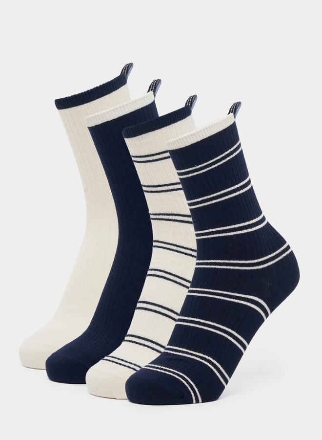 Styli Pack Of 4 - Striped Crew Socks  - Image 1