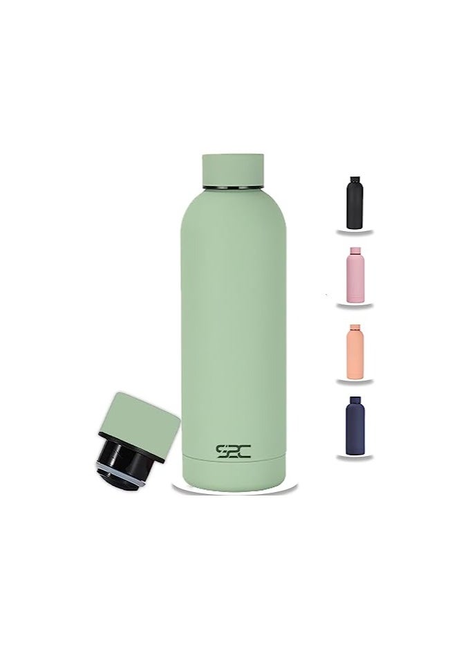 S2C Water Bottle Stainless Steel 500Ml - Double Wall Insulated Water Bottles For Hot Water Gym Bottle Stainless Steel Water Bottle For Kids School Flask Bottle Hot Water Bottle (Green, 500Ml)  - Image 1