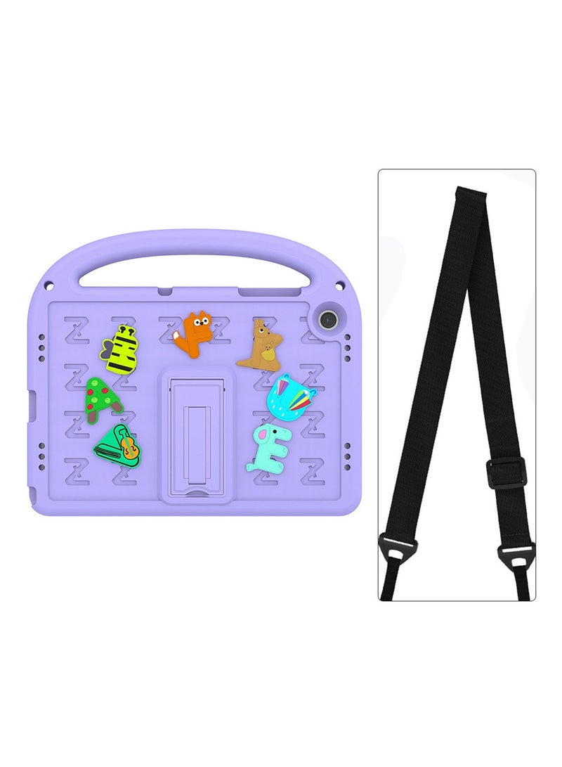 VKL Compatible with Samsung Galaxy Tab A9 plus Case for Kids 11” 2024 With shoulder strap  Released with Holder Shockproof Full Body Protection Cute Cover Shell for Tab A0 plus Case Kids Purple - Image 1