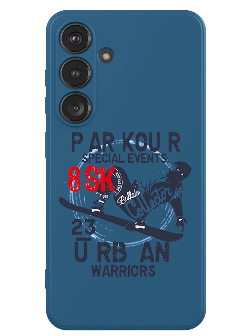 Theodor Protective Slim Fit Case Liquid Silicone Cover with Full Body Protection Anti-Scratch Shockproof Case For Samsung Galaxy S24 (Blue) - Parkour special events  - Image 1