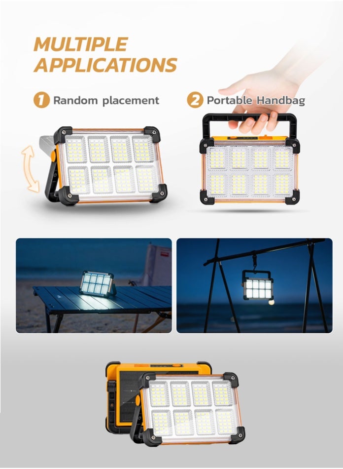 مودي مصباح LED للطوارئ قابل لإعادة الشحن 4800mAh مع لوحة شمسية – كشاف عمل محمول بأربع أوضاع إضاءة، بنك طاقة USB، مقاوم للماء IP64 لانقطاع الكهرباء، التخييم وحقيبة الطوار - Image 5