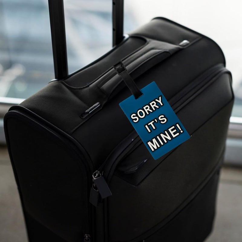 Eitheo Luggage Tags for Kids with Name & Address Label | Silicone Luggage - Tags for Suitcases, Tags for Travel Bags/School Bags Identification tag Colorful Multi (Sorry its Mine) - Image 3