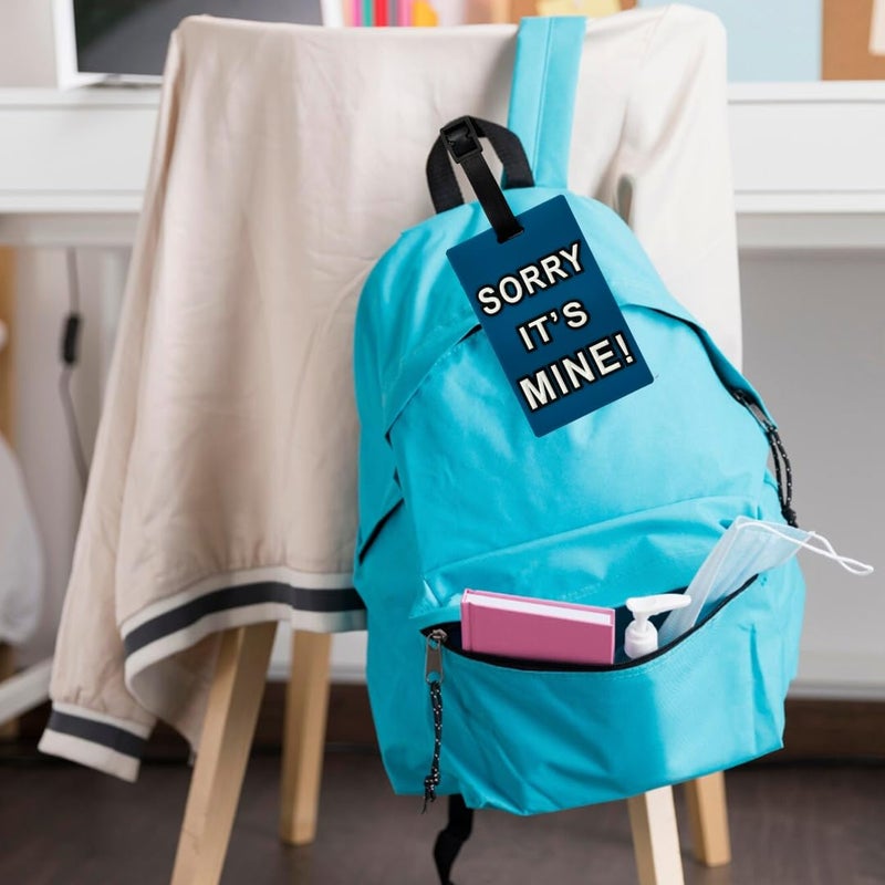 Eitheo Luggage Tags for Kids with Name & Address Label | Silicone Luggage - Tags for Suitcases, Tags for Travel Bags/School Bags Identification tag Colorful Multi (Sorry its Mine) - Image 2