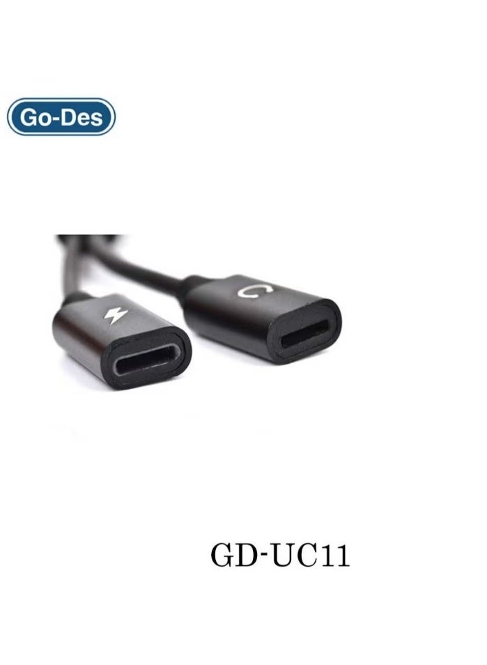 GO-DES GD-UC11 Dual Lightning Adapter – USB-A & USB-C Converter for iPhone/iPad, Fast Charging & Data Sync, Compact Travel Design - Image 2
