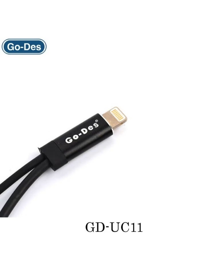 GO-DES GD-UC11 Dual Lightning Adapter – USB-A & USB-C Converter for iPhone/iPad, Fast Charging & Data Sync, Compact Travel Design - Image 3