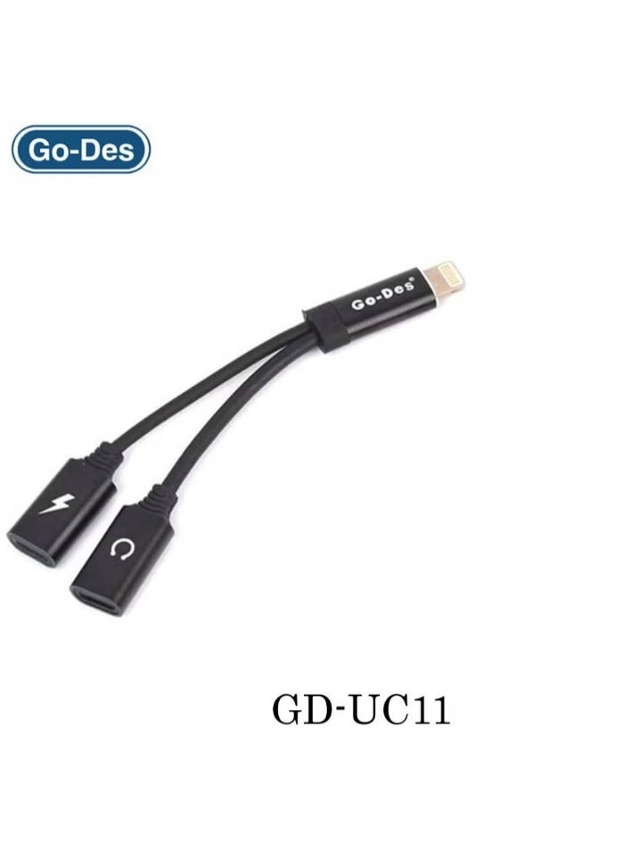 GO-DES GD-UC11 Dual Lightning Adapter – USB-A & USB-C Converter for iPhone/iPad, Fast Charging & Data Sync, Compact Travel Design - Image 1